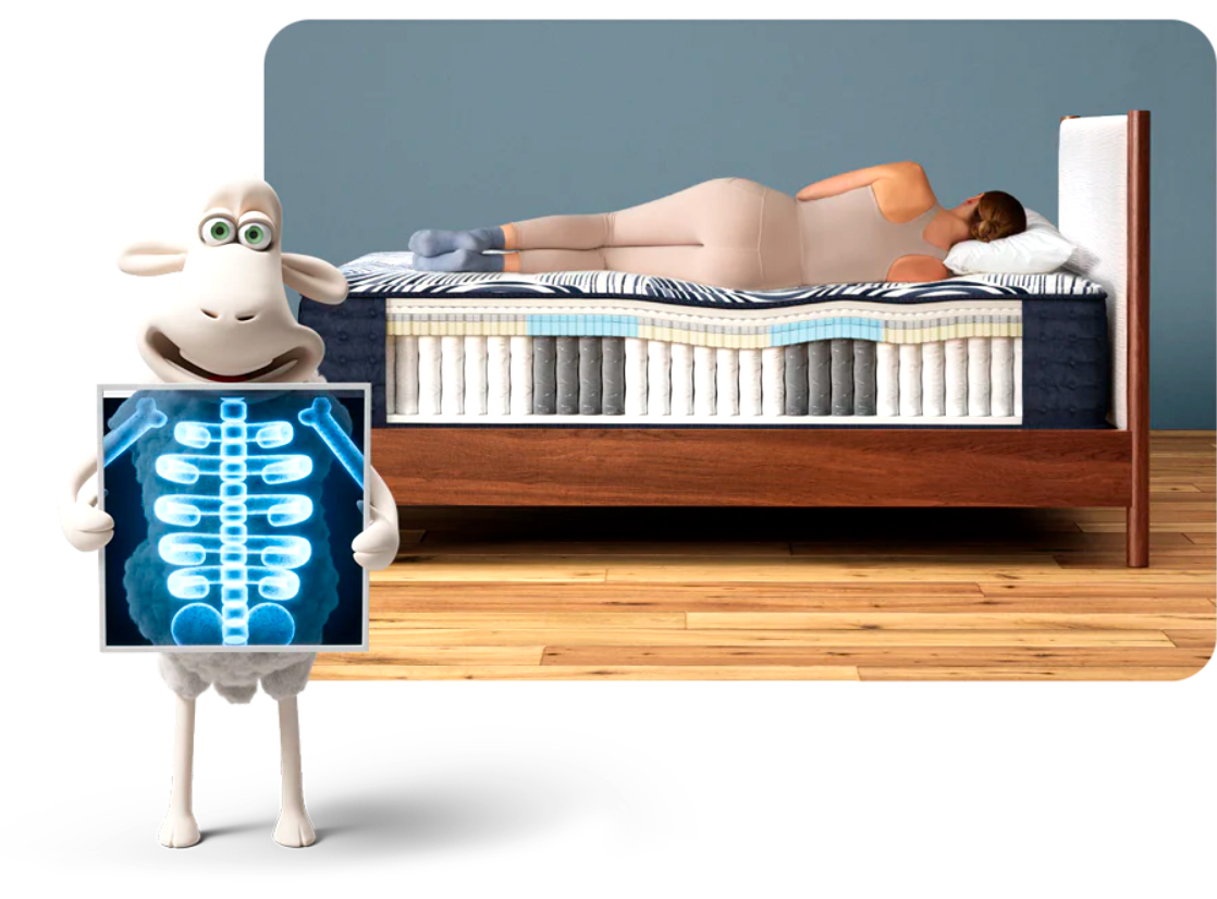 A couple on the iComfort mattress